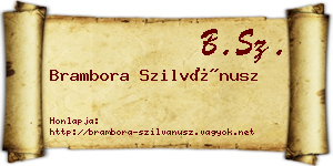 Brambora Szilvánusz névjegykártya